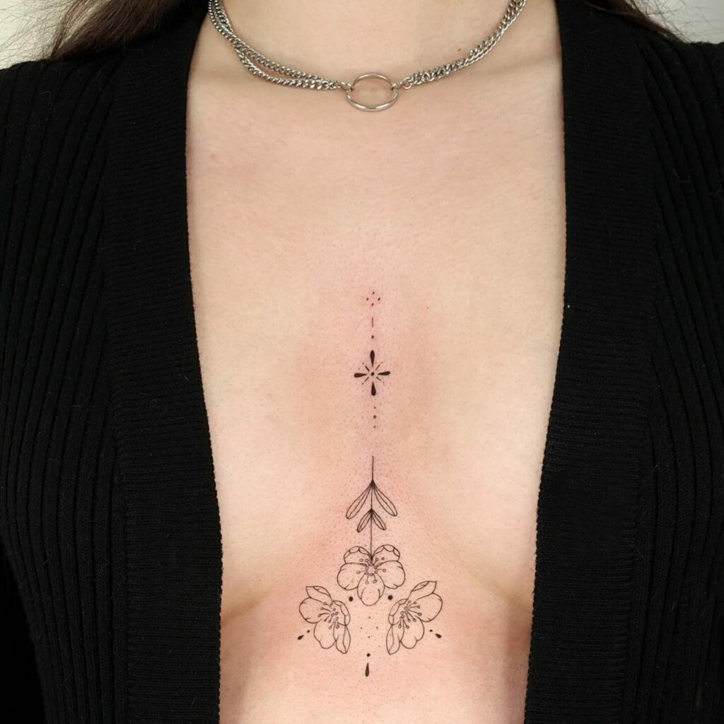 11+ Lace Under Breast Tattoo Designs That Will Blow Your Mind! 13 Lace Under Breast Simple Tattoo