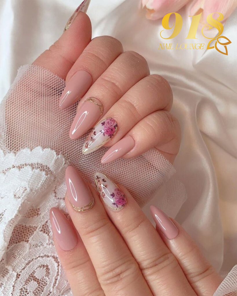 Shine Bright with 50 Rose Gold Nail Designs for 2024 48 Lace rose gold nails