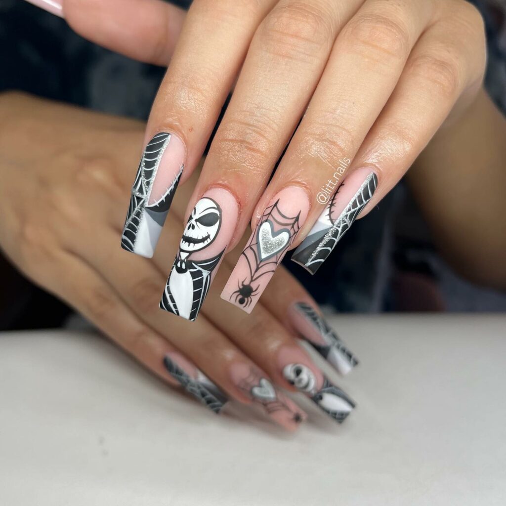 55 Latest Spider Web Nail Designs To Try In 2024! 43 Lace spider web nails