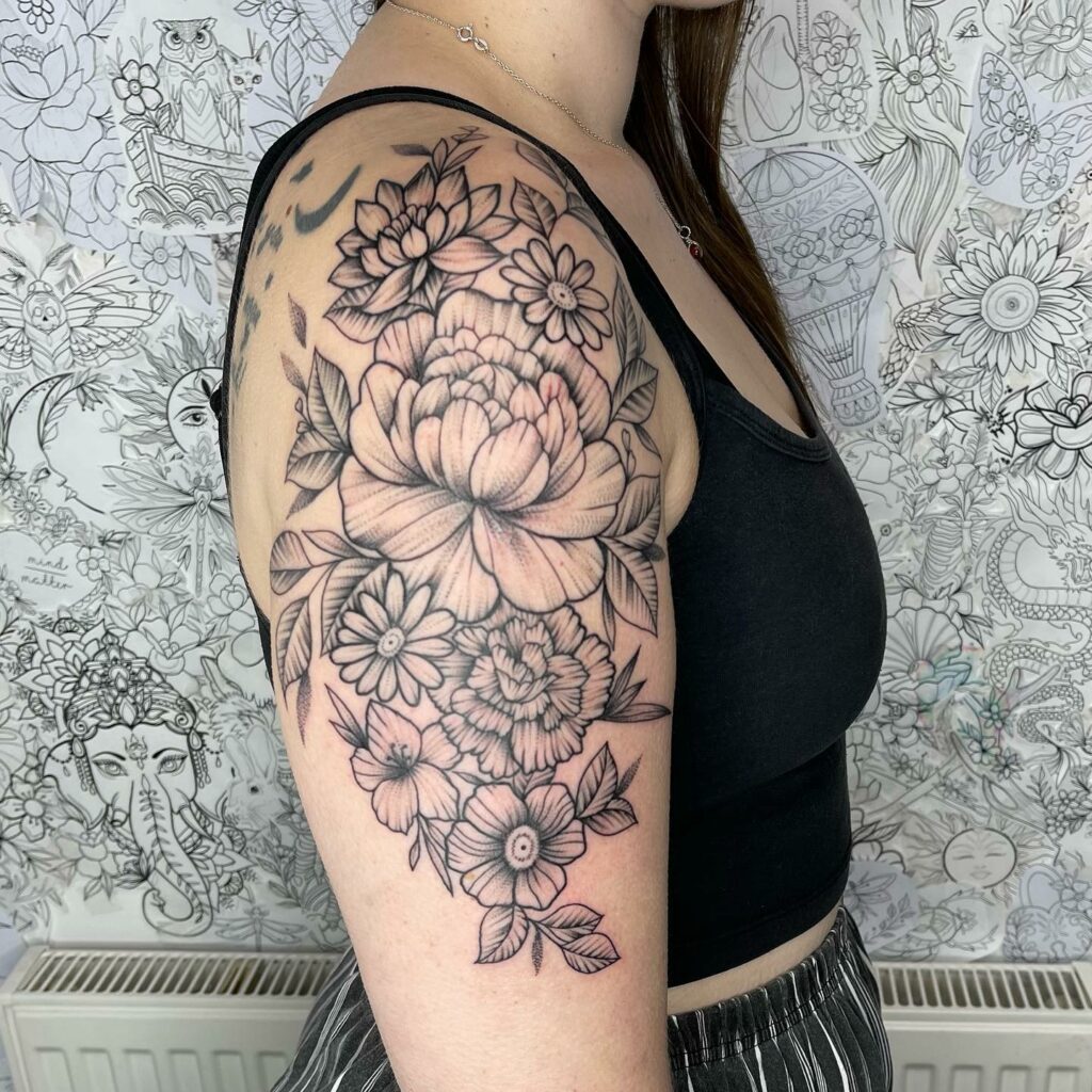 11+ October Birth Flower Tattoo Ideas That Will Blow Your Mind! 19 Large And Complex Birth Flower Tattoo Designs