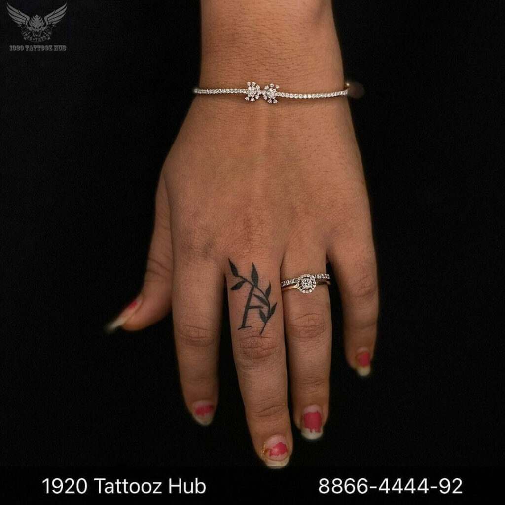 11+ Letter A Tattoo Ideas That Will Blow Your Mind! 16 Leaved Letter A Tattoo