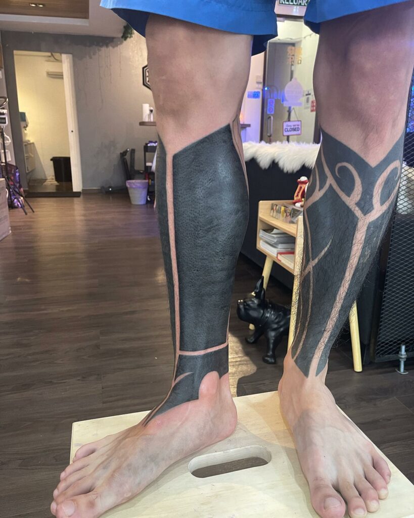 11+ Blackout Tattoo Cover-Ups That Will Blow Your Mind! 16 Leg Blackout Tattoo