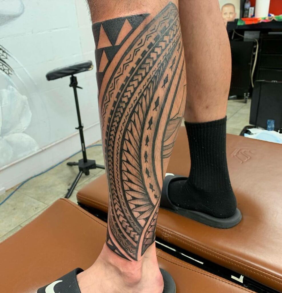 12+ Leg Tribal Tattoo Ideas To Inspire You! 12 Leg Polynesian Tattoos