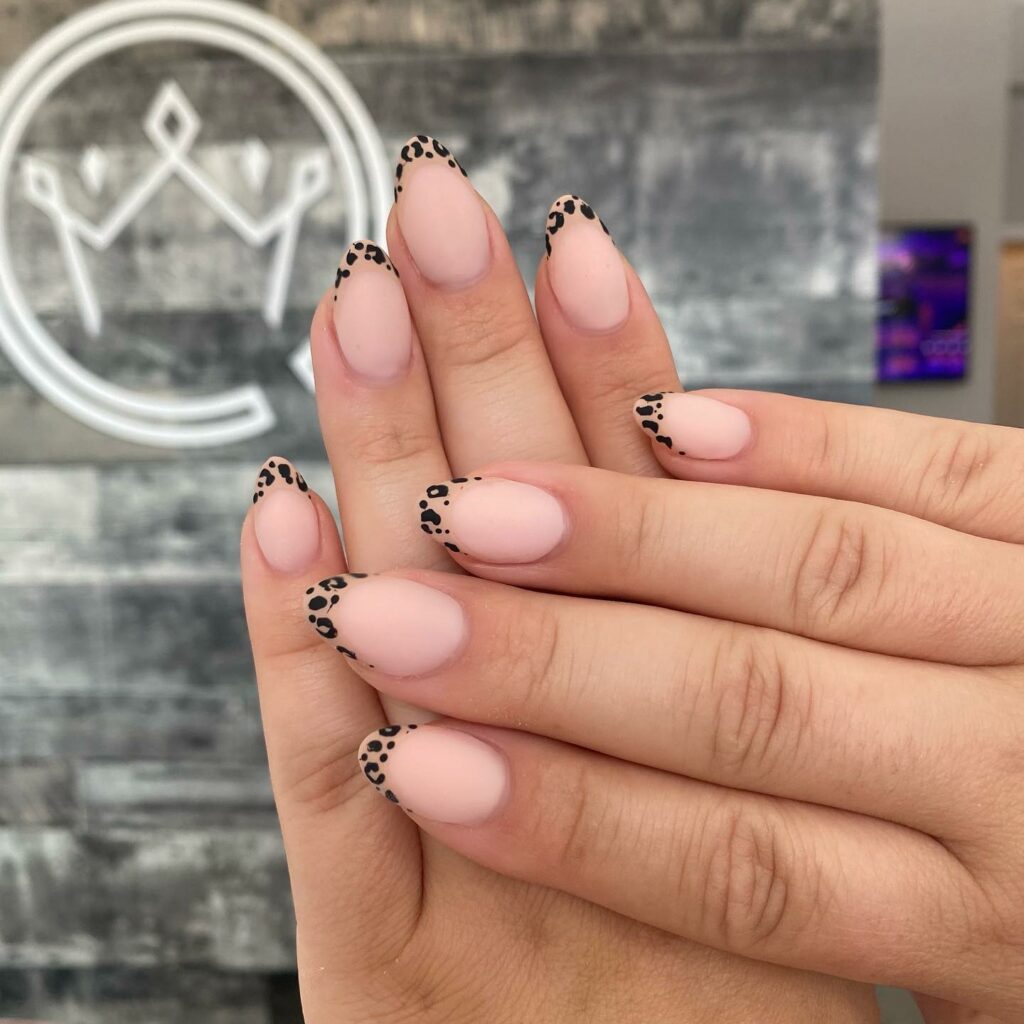 Try in 2024: 39 Latest Short Almond Nail Designs 38 Leopard Print short almond nails