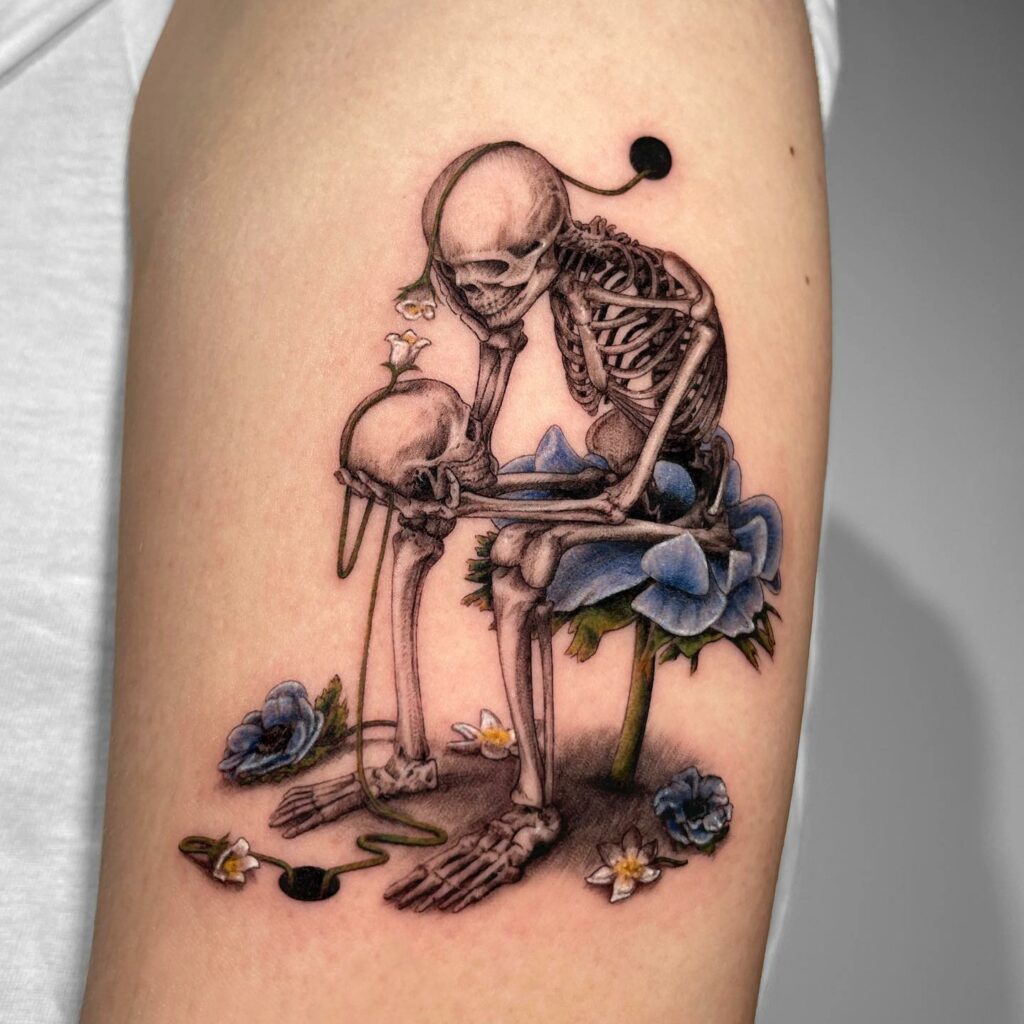 11+ Skeleton Tattoo Sleeve Ideas That Will Blow Your Mind! 17 Life And Death Skull Tattoo
