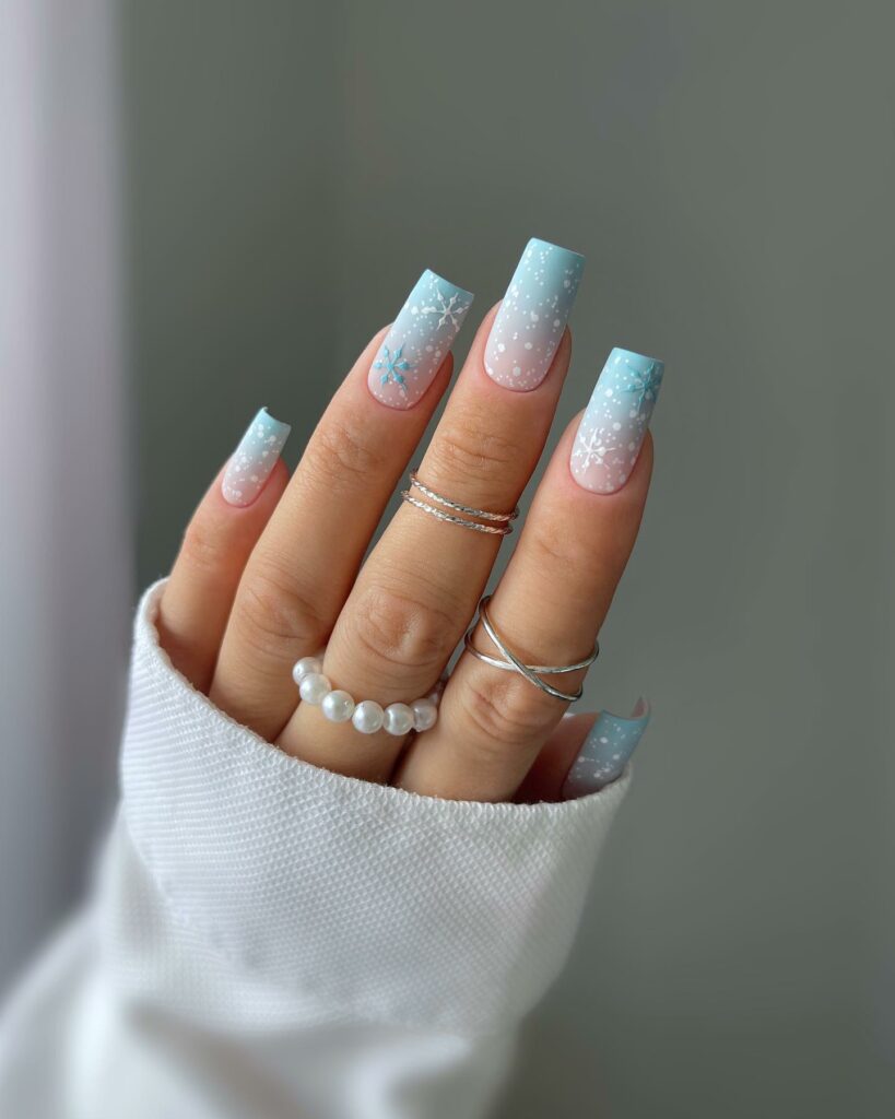 Celebrate with 40 Christmas Statement Nail Designs in 2024 36 Light Blue Christmas Nails