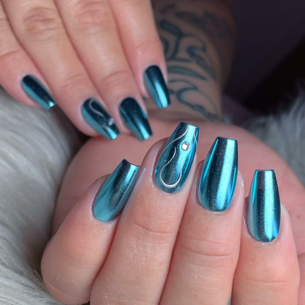 22 Latest Blue Chrome Nail Ideas To Try In 2024! 29 Serene Skies Light Blue Chrome Nails