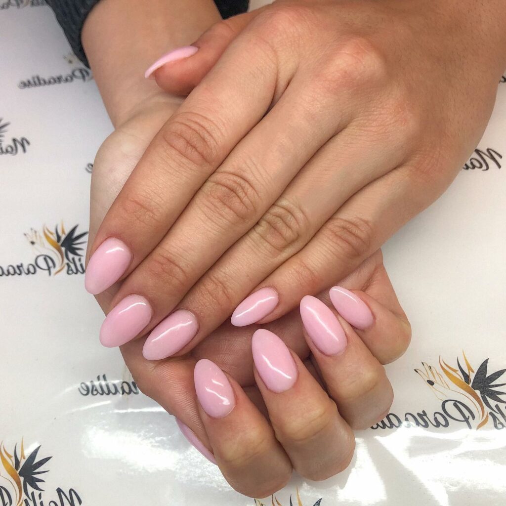 55 Latest Short Acrylic Nail Designs To Try In 2024! 18 Light Pink Short Acrylic Nails