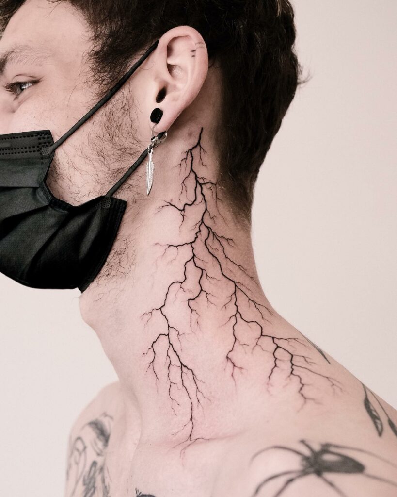 12+ Neck Sleeve Tattoo Ideas To Inspire You! 17 Lightning Neck Tattoo Ideas For Men