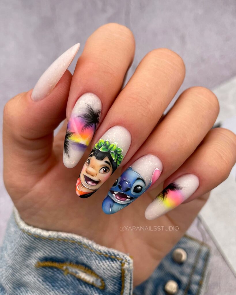 50 Latest Disney Nails Ideas To Try In 2024! 26 Lilo & Stitch Disney Nails