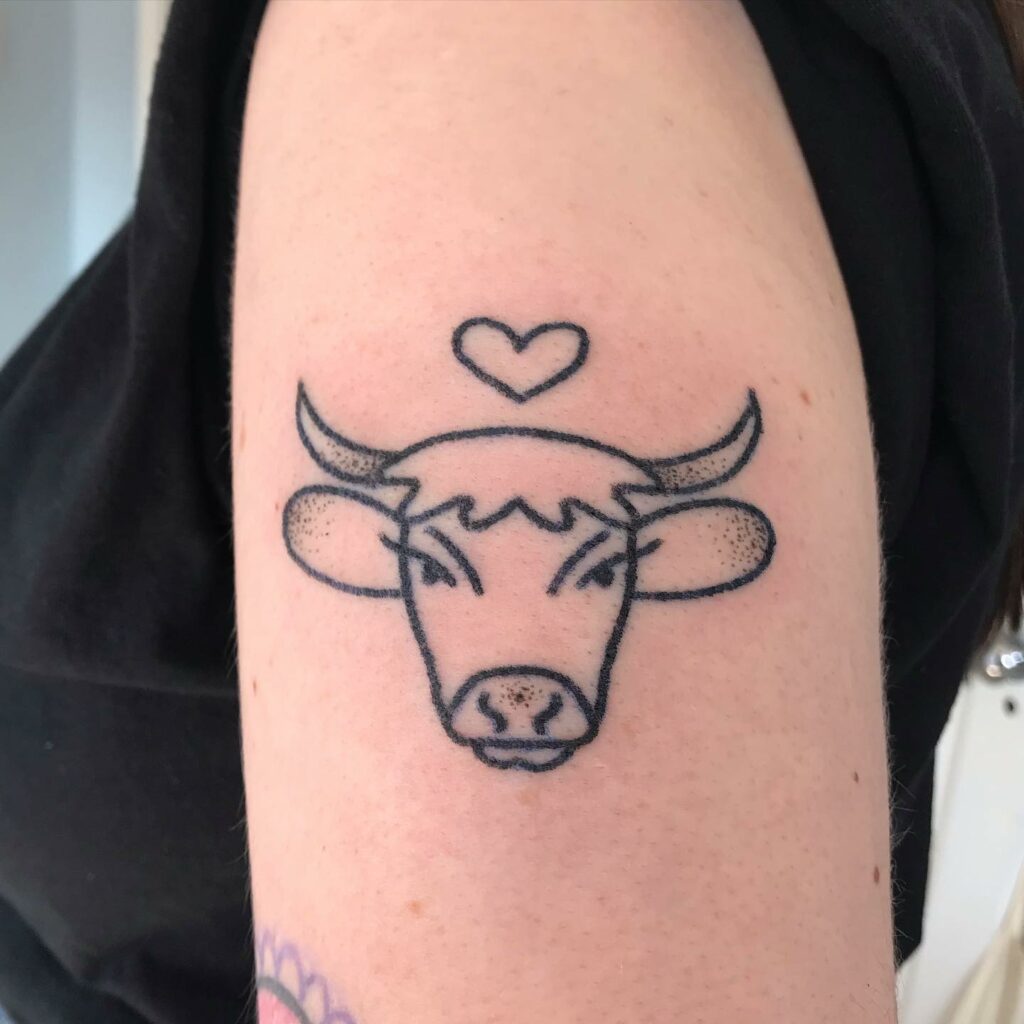 11+ Taurus Tattoo Simple Ideas That Will Blow Your Mind! 14 Line Art Blackwork Taurus Bull Tattoo