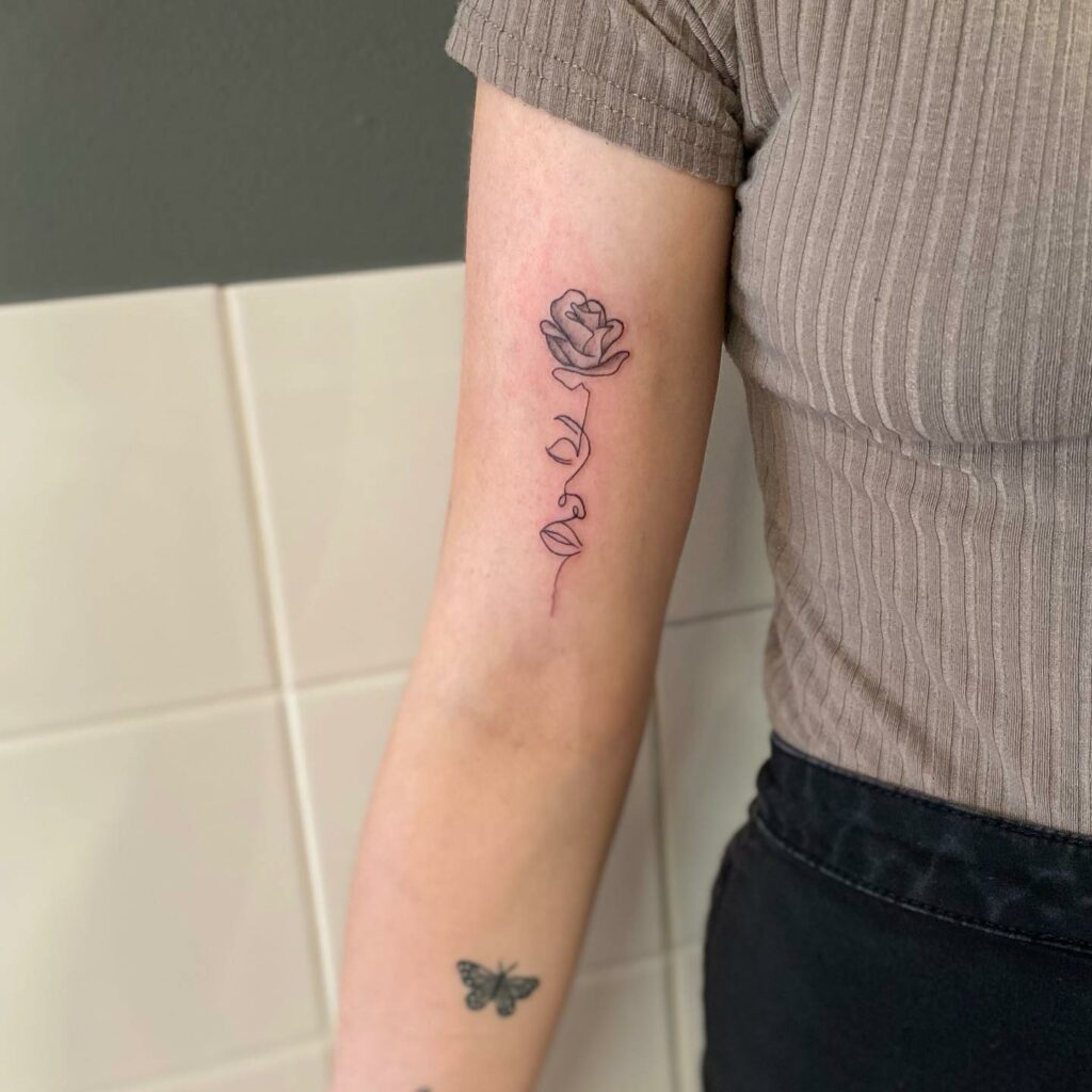 11+ Rose Stem Tattoo Ideas That Will Blow Your Mind! 15 Line Art Rose With Stem Tattoo