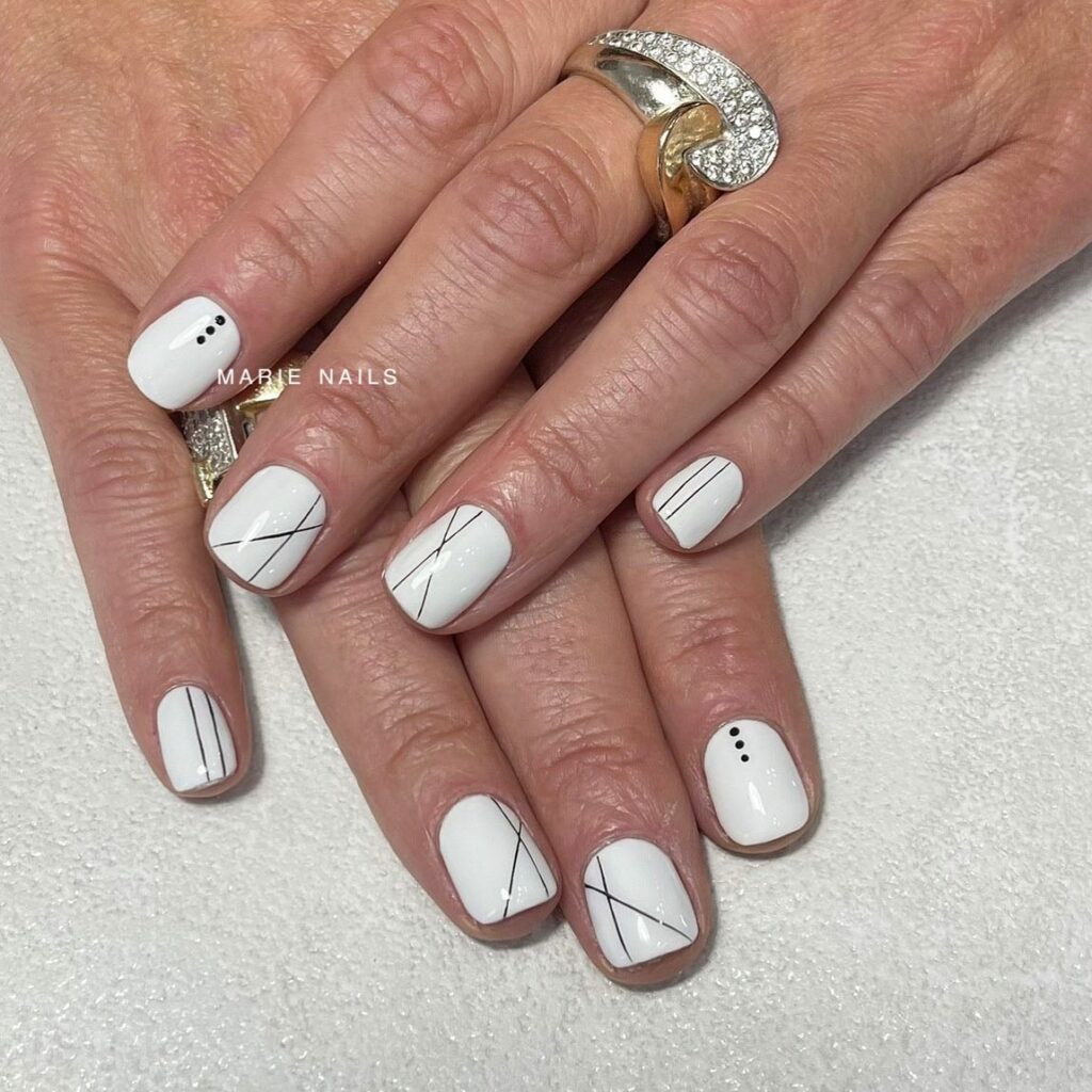 Discover 40 Short White Nail Designs for 2024 41 Lines white short nails