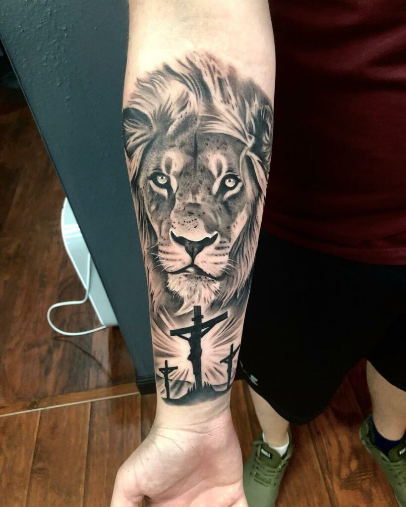 11+ Lion And Cross Tattoo Ideas That Will Blow Your Mind! 11 Lion And The Cross