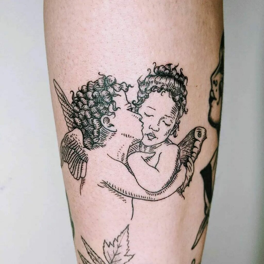 12+ Outline Tattoo Stencil Ideas That Will Blow Your Mind! 13 Little Angels Outline Tattoo
