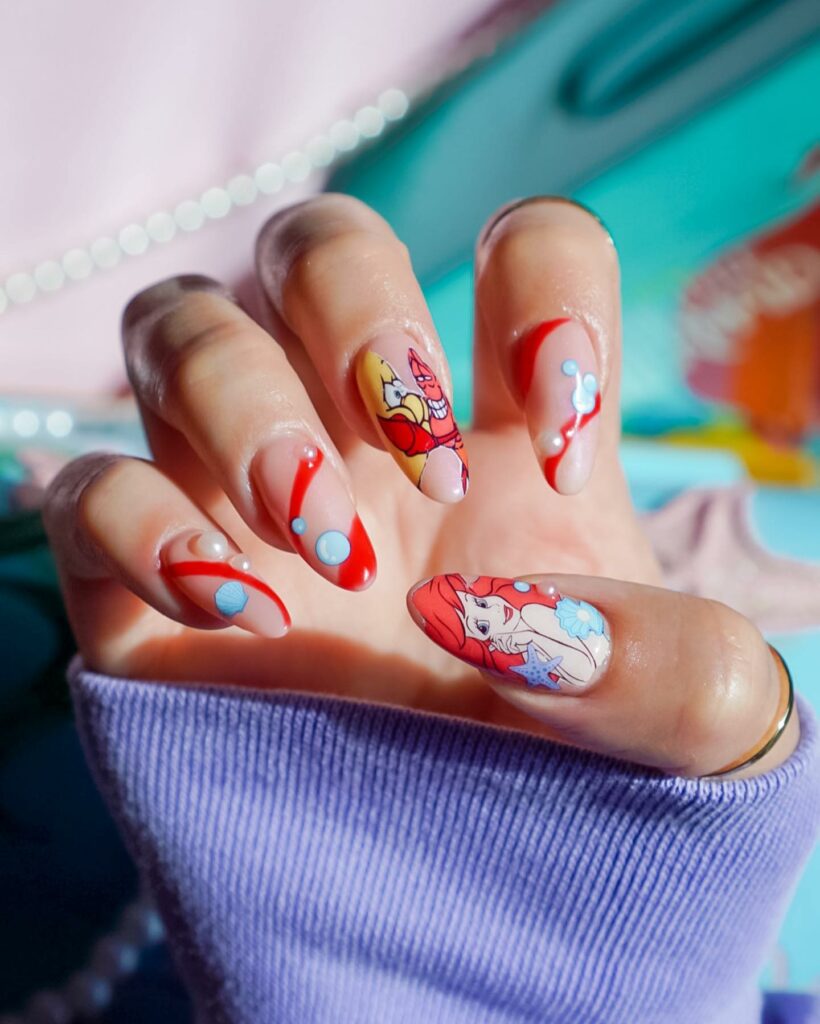 50 Latest Disney Nails Ideas To Try In 2024! 33 Little Mermaid Disney Nails