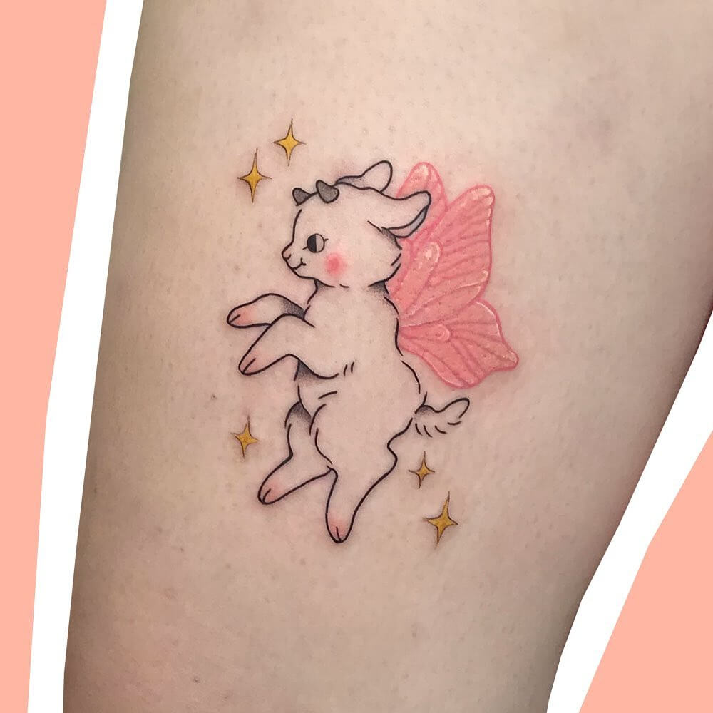 11+ Cute Goat Tattoo Ideas That Will Blow Your Mind! 15 Little Winged Angel