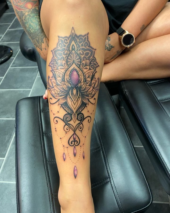 11+ chandelier tattoo ideas you'll have to see to believe! 15 Lotus Chandelier Tattoo