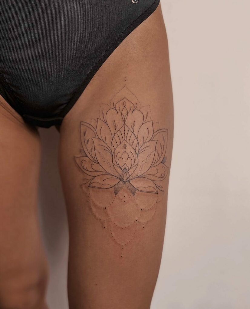 11+ Flower Thigh Tattoo Ideas That Will Blow Your Mind! 12 Lotus Flower Thigh Tattoo