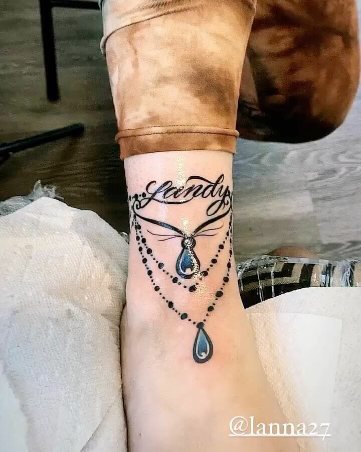 31 Latest Ankle Bracelet Tattoos To Inspire You In 2024! 20 Lovely Anklet Tattoos With Names