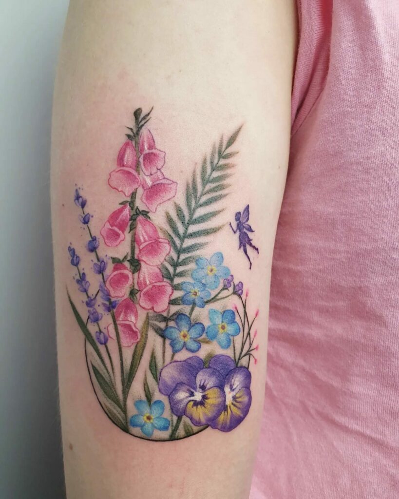 13+ Pansies Tattoo Ideas To Inspire You! 21 Lovely Floral Bouquet Tattoo Ideas With Pansy Flowers
