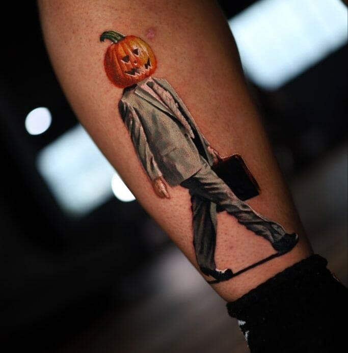 13+ Mens Thigh Tattoo Ideas To Inspire You 15 Lower Leg Portrait Tattoo For Men