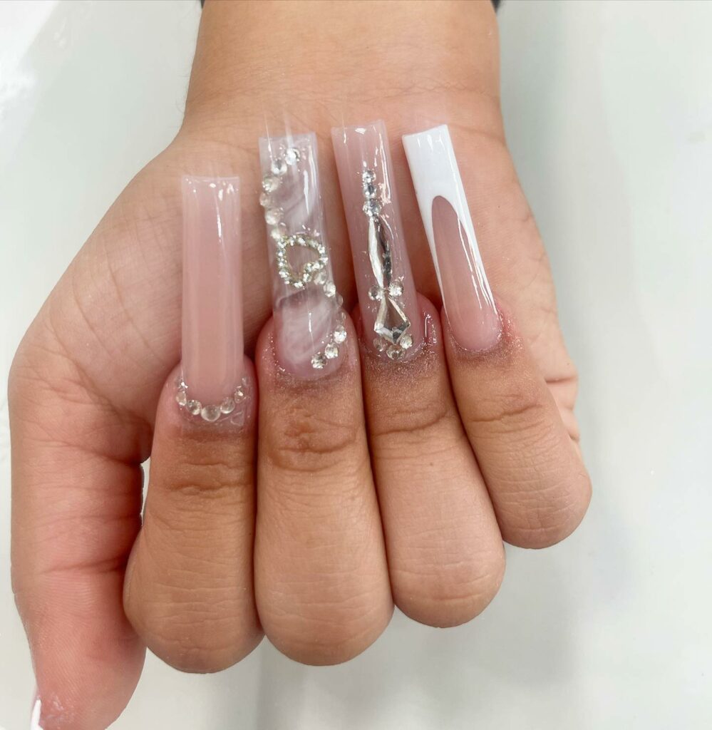 Get Inspired by 29 Stunning Diamond Nail Designs for 2024 36 Lustrous Waterfall Nails
