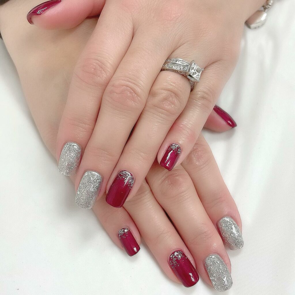 20 Latest Red And Silver Nail Ideas For 2024 21 Luxurious Red and Silver Nails