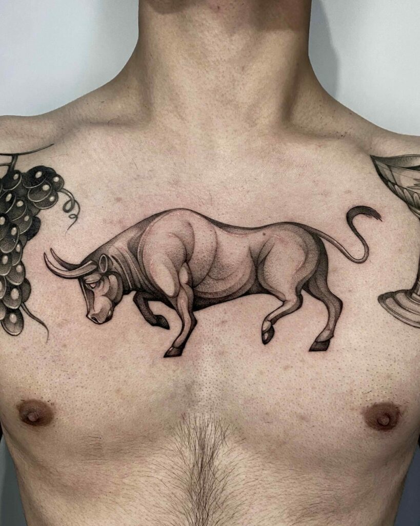 10+ Male Taurus Tattoo Ideas That Will Blow Your Mind! 11 Male Zodiac Taurus Tattoo Designs On Chest