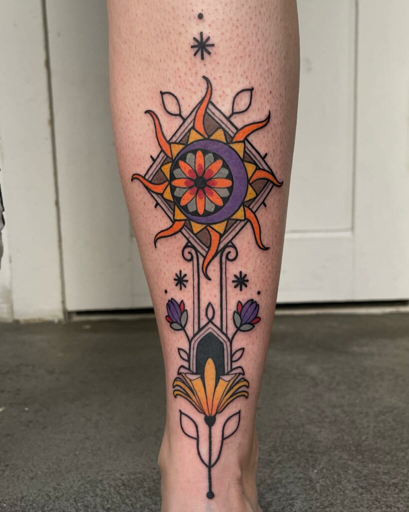 10+ Mandala Sun And Moon Tattoo Ideas That Will Blow Your Mind! 17 Mandala Flower Sun And Moon Tattoo