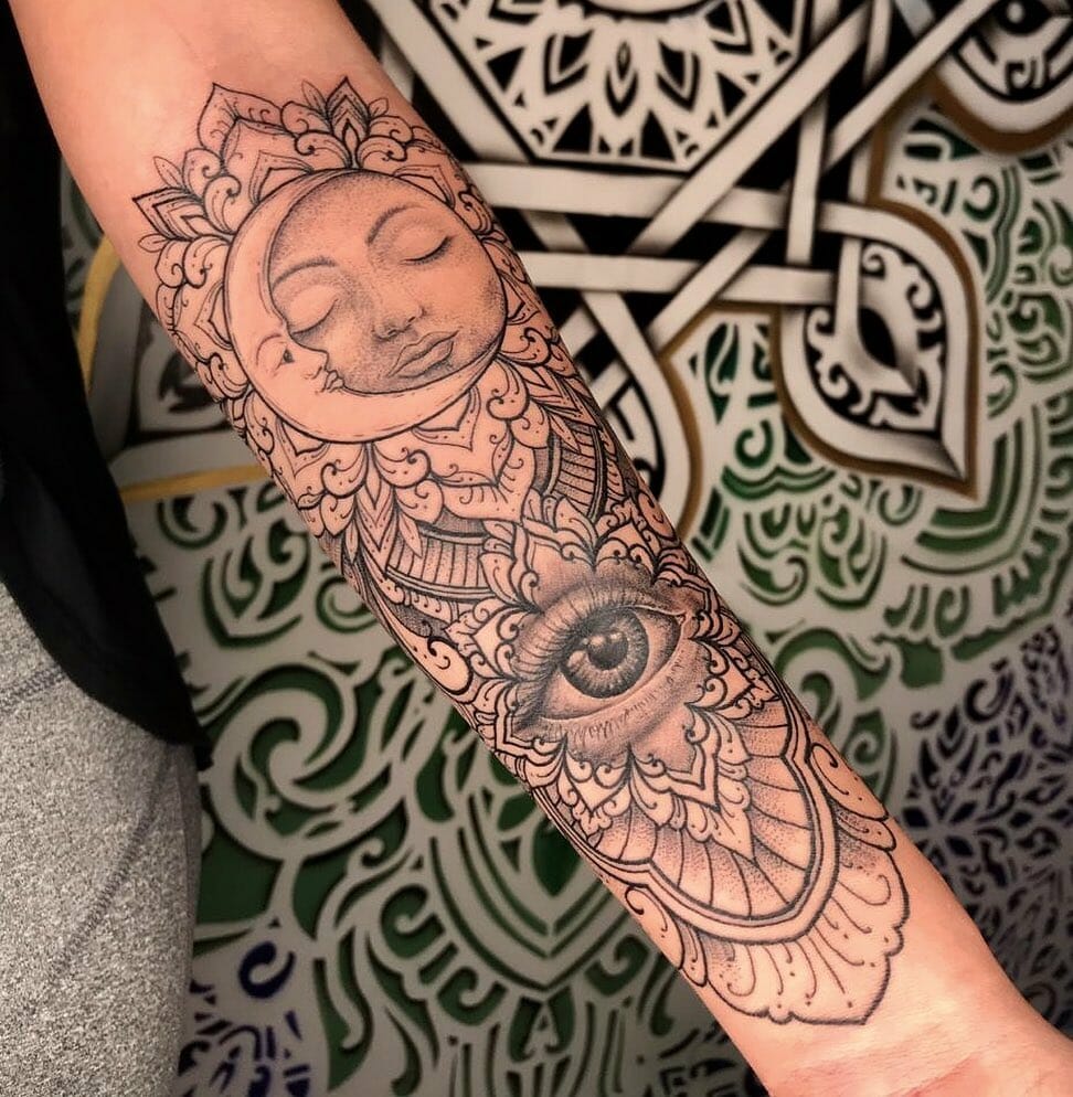 10+ Mandala Sun And Moon Tattoo Ideas That Will Blow Your Mind! 10 Mandala Sun And Moon