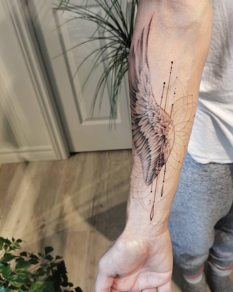 11+ Angel Wing Forearm Tattoo Ideas That Will Blow Your Mind! 13 Mandala X Angel Wing Piece