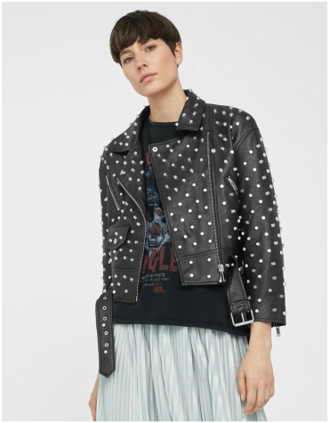 Mango Studded Leather Jacket Mango Black Studded Leather Jacket