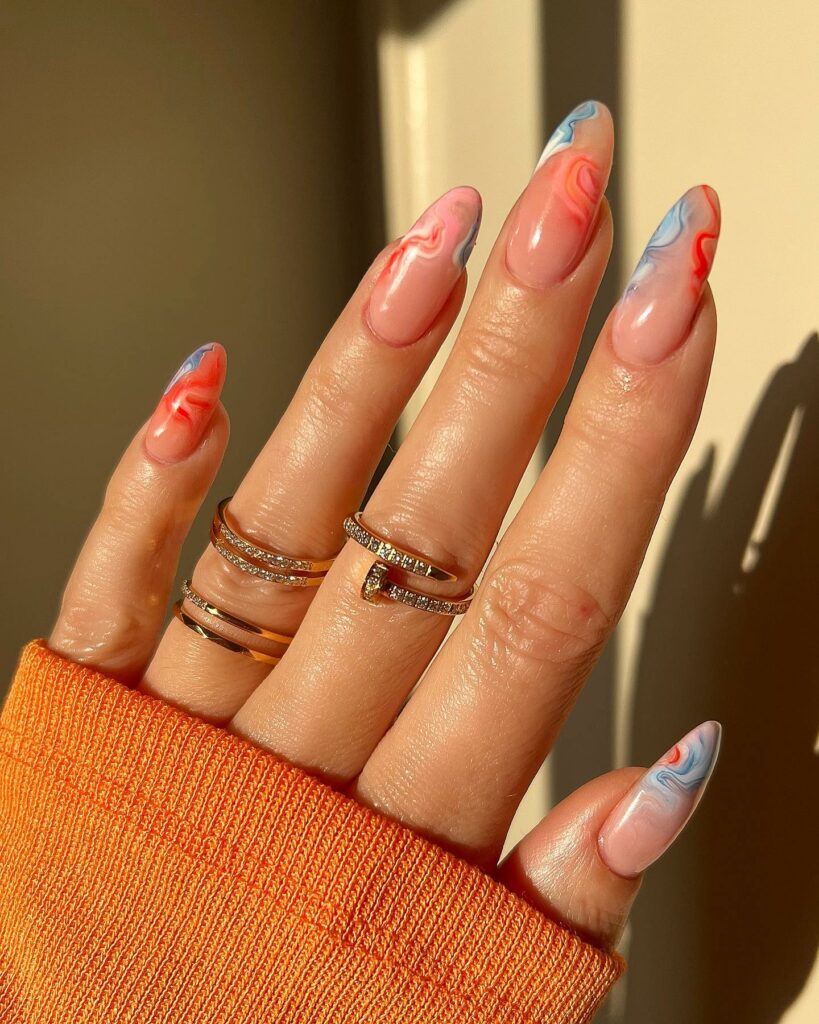 50 Latest Almond Shape Nail Ideas To Try In 2024! 52 Marble Almond Nails
