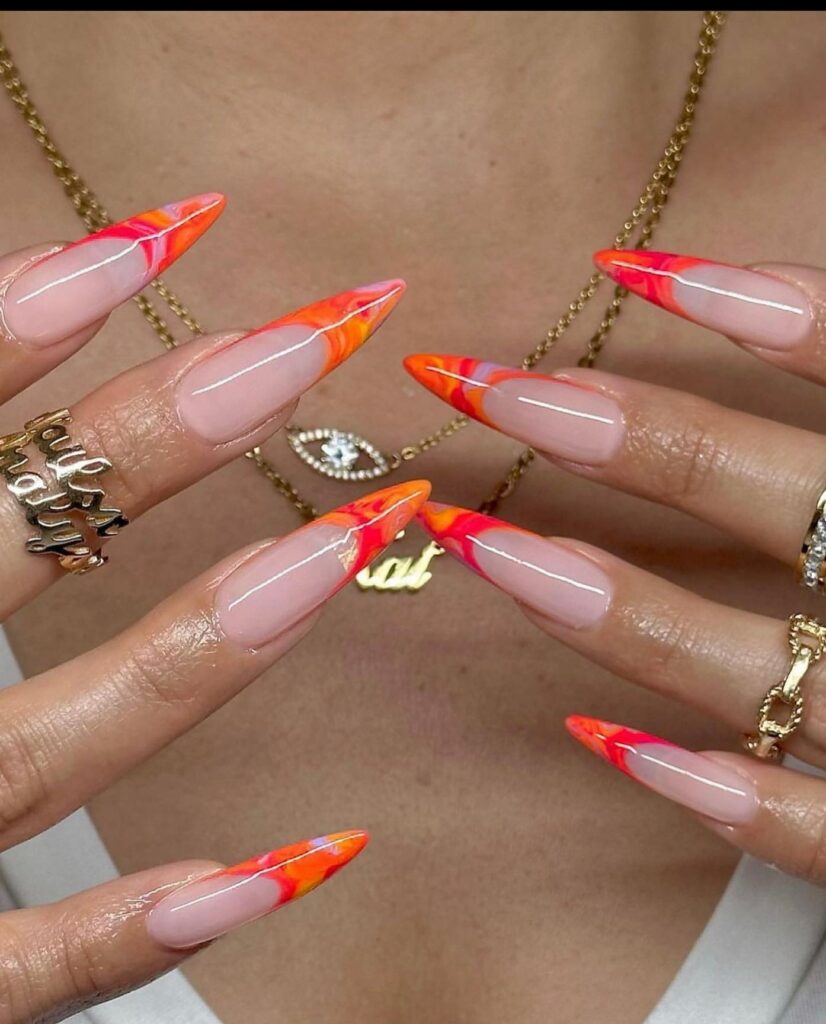 50 Latest Stiletto Nail Ideas To Try 2024! 55 Marble Effect Stiletto Nails
