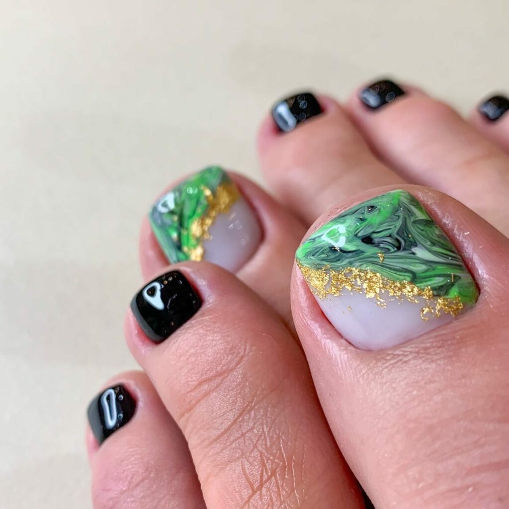 30 Gel Pedicure Ideas to Experiment with in 2024 32 Marble Majesty
