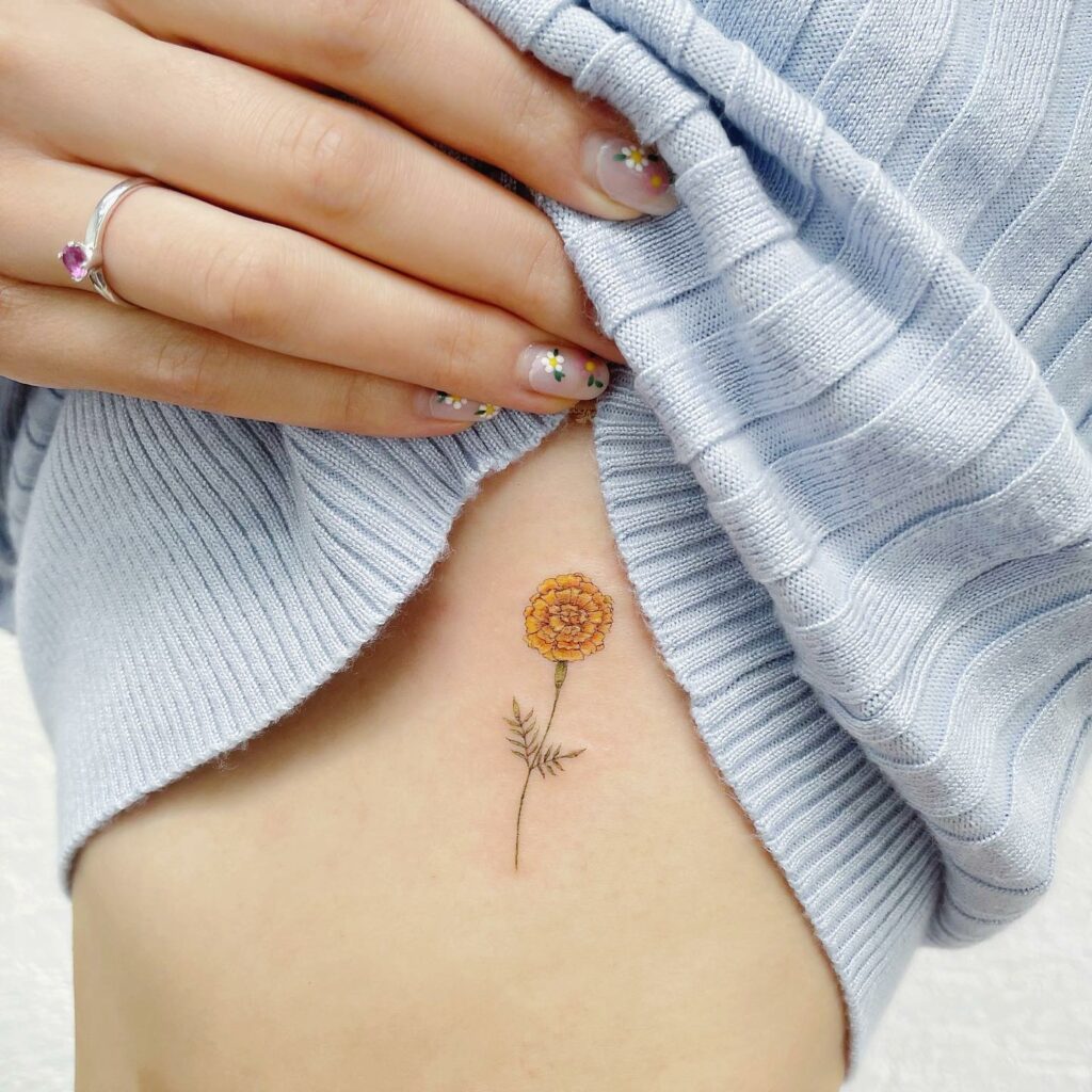 11+ October Birth Flower Tattoo Ideas That Will Blow Your Mind! 16 Marigold Tattoo Designs That Are Easy To Place Anywhere