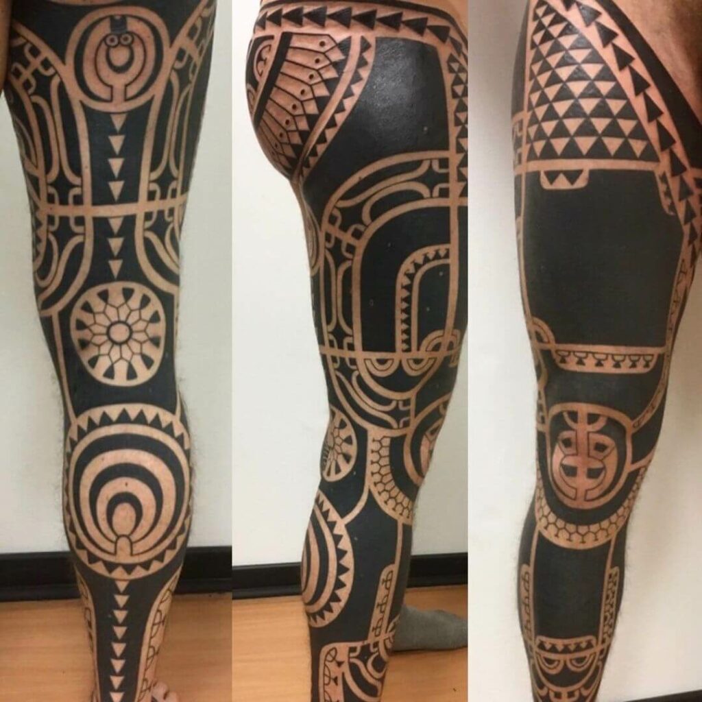 12+ Leg Tribal Tattoo Ideas To Inspire You! 14 Marquesan Inspired Tribal Leg Tattoo