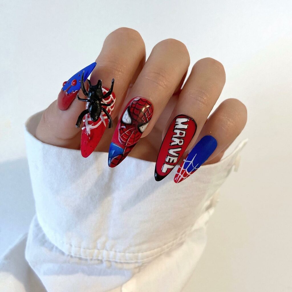 35 Amazing Spiderman Nail Designs To Try In 2024! 20 Marvel-ous Spiderman Nail Art