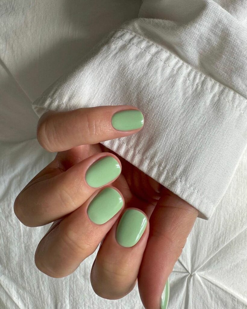 30 Latest Mint Green Nail Ideas To Try Today! 22 Earthy Matcha Mint Green Nails