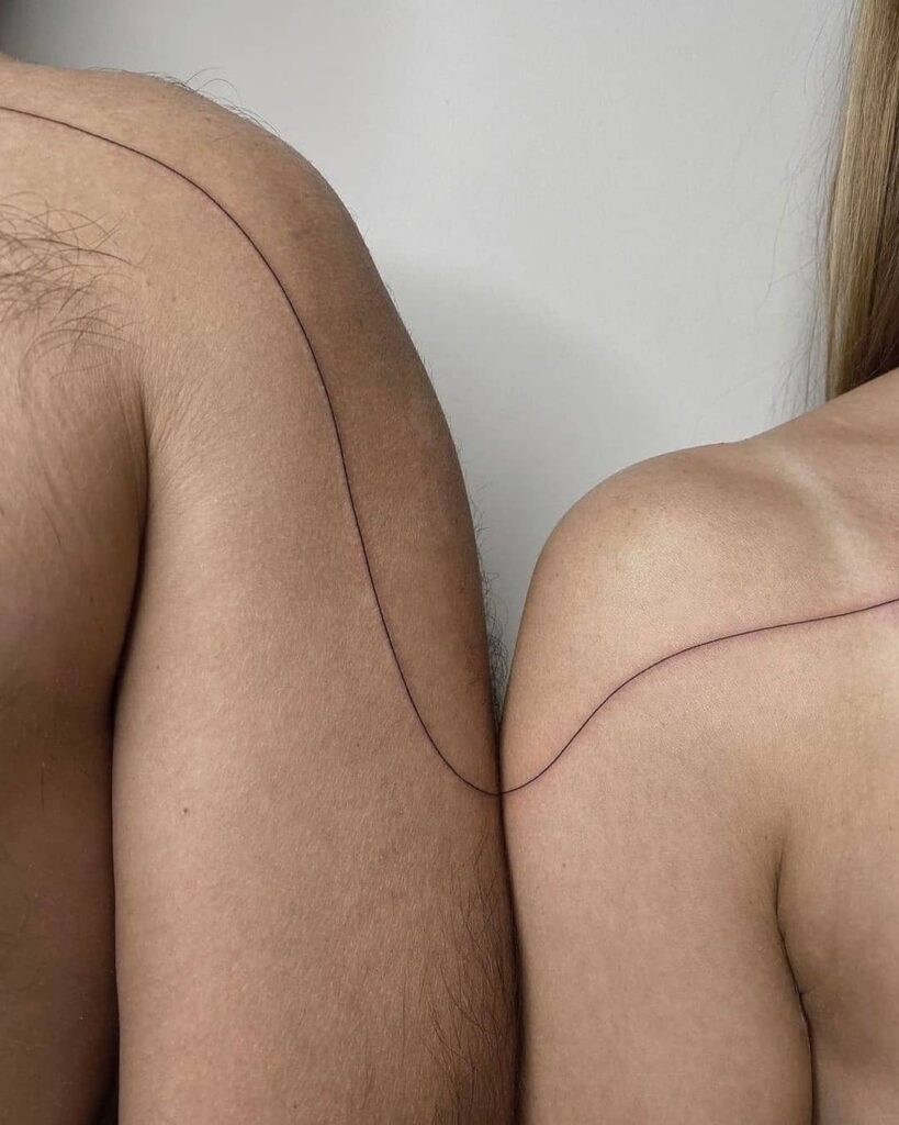 12+ Minimalist Couple Tattoo Ideas To Inspire You! 20 Matching Couple Tattoos With Abstract Lines