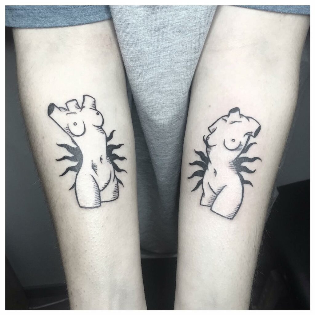 11+ Naked Women Tattoo Ideas That Will Blow Your Mind! 14 Matching Naked Women Tattoo On Arms