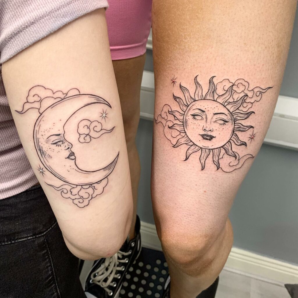 10+ Matching Sun And Moon Tattoo Ideas That Will Blow Your Mind! 10 Matching Sun And Moon Tattoo