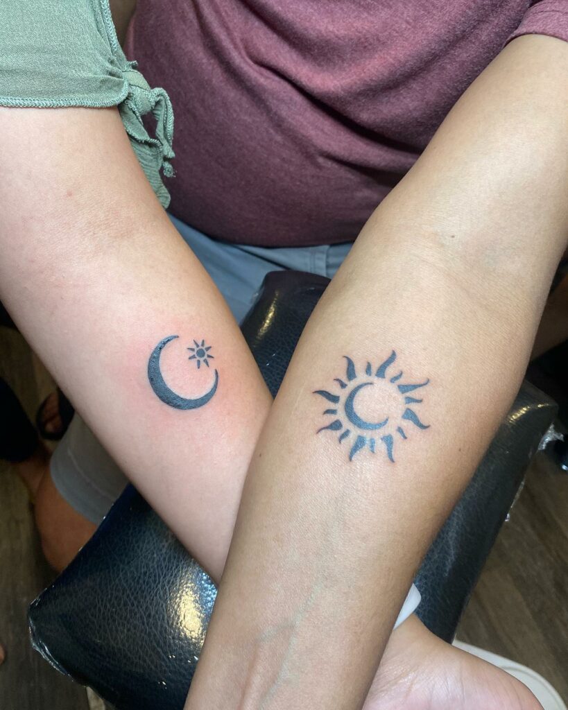 10+ Sun And Moon Tattoo Matching That Will Blow Your Mind! 18 Matching Sun And Moon Tattoos