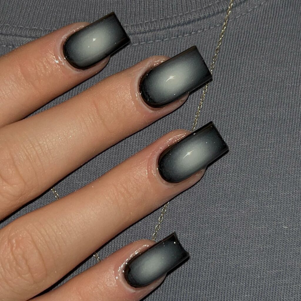 44 Latest Black Ombré Nail Designs To Try In 2024! 27 Matte Black Ombré Nails
