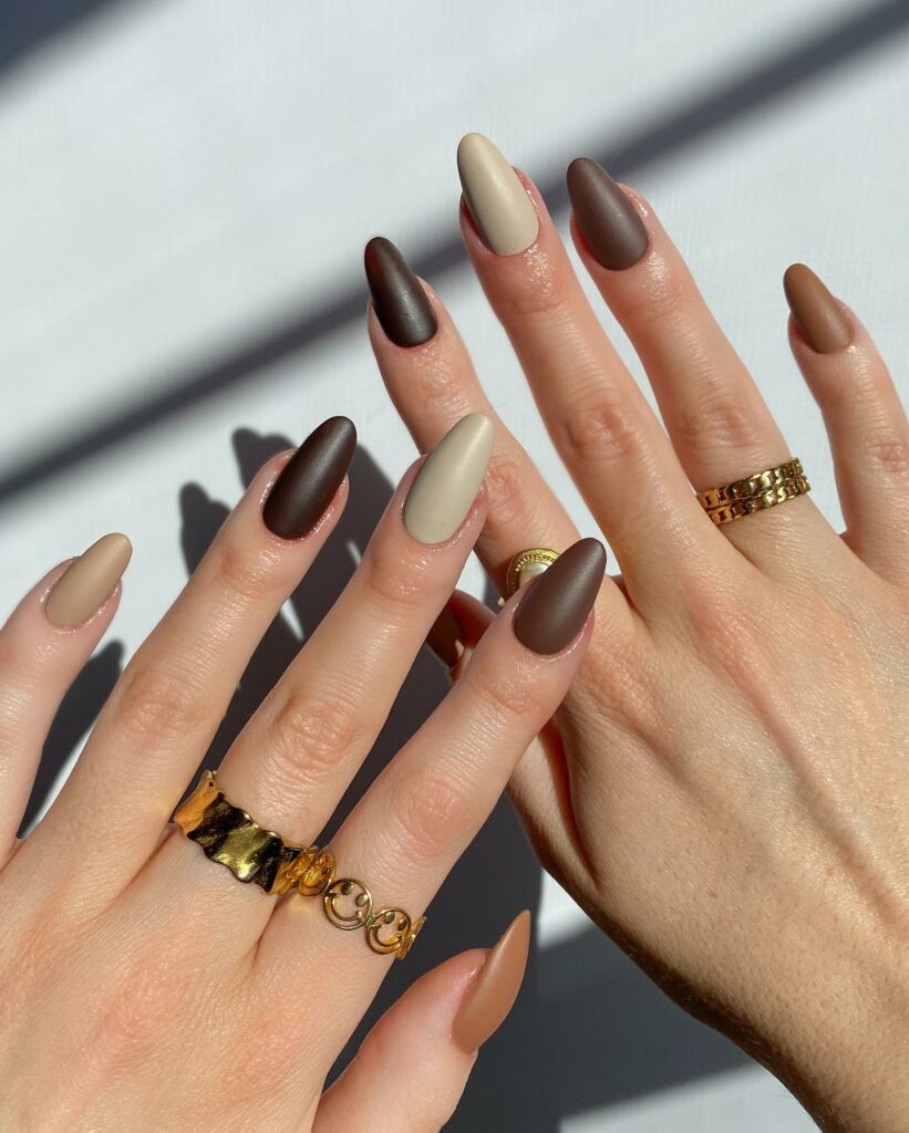 Bring Warmth with 20 Light Brown Nail Ideas in 2024 19 Graceful Matte Light Brown Nails