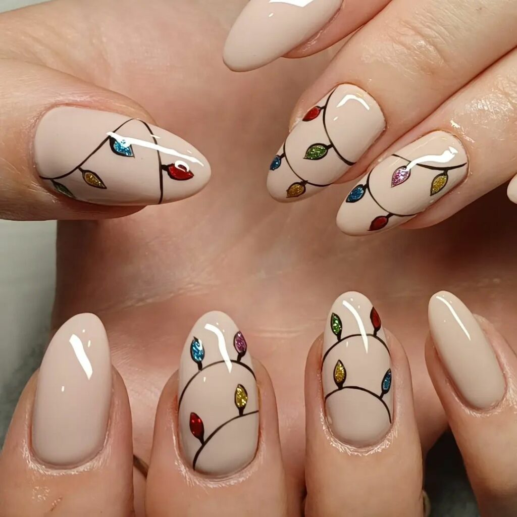 Illuminate Your Nails with 20 Christmas Lights Nail Ideas in 2024 23 Matte Christmas Light Nails
