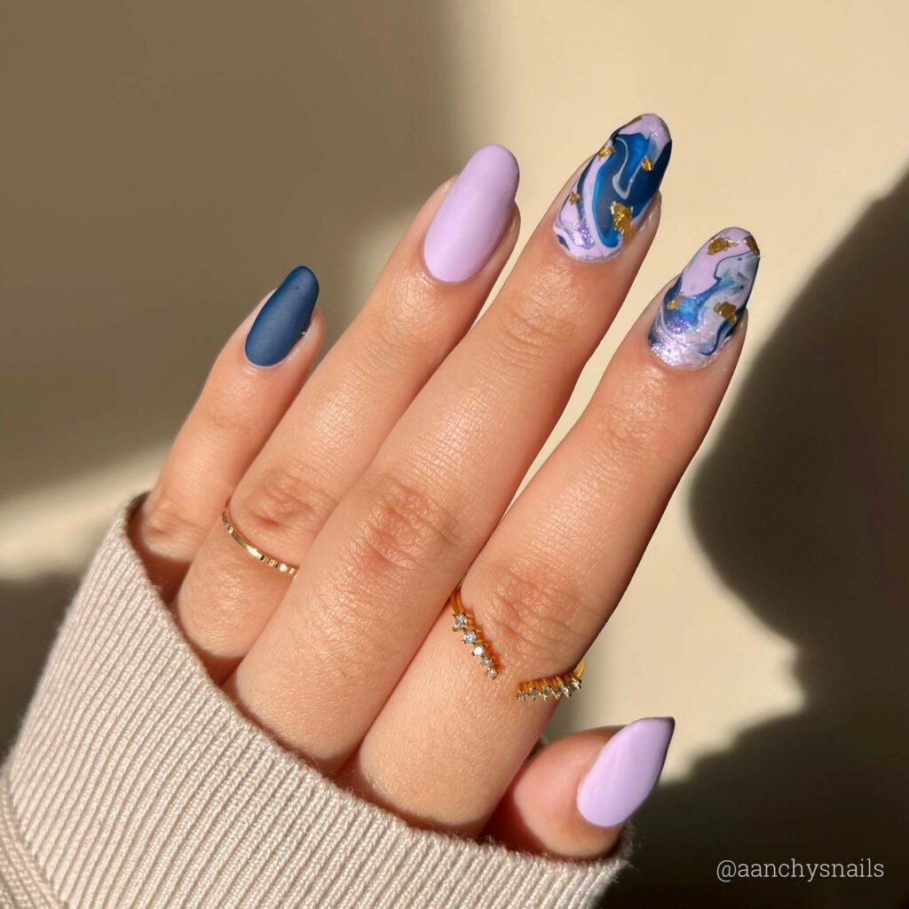 Indulge in 40 Marble Nail Designs for 2024 24 Matte Meets Marble