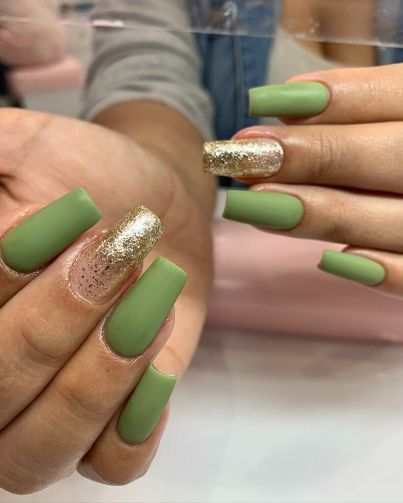 Explore 44 Olive Green Nail Designs in 2024 30 Matte Olive Green Nails
