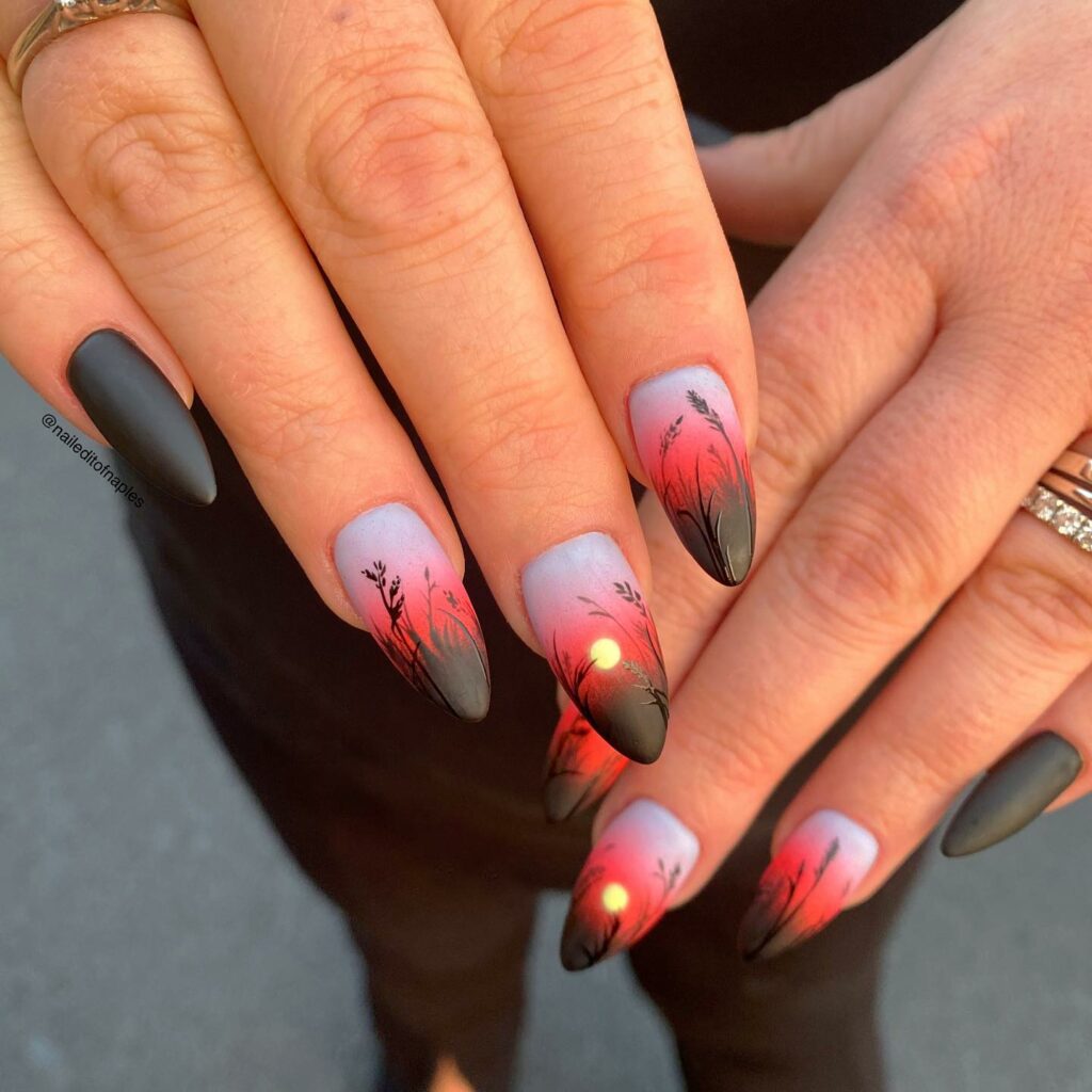 30 Latest Matte Nail Ideas To Try In 2024! 45 Matte Sunset Ombre